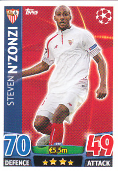 Steven Nzonzi Sevilla FC 2015/16 Topps Match Attax CL #277